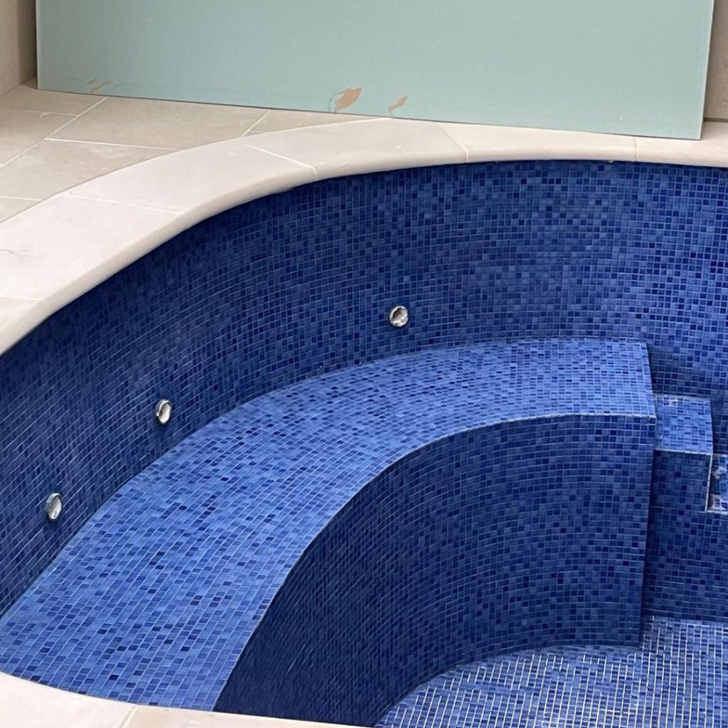 Blue swimming pool tiled 