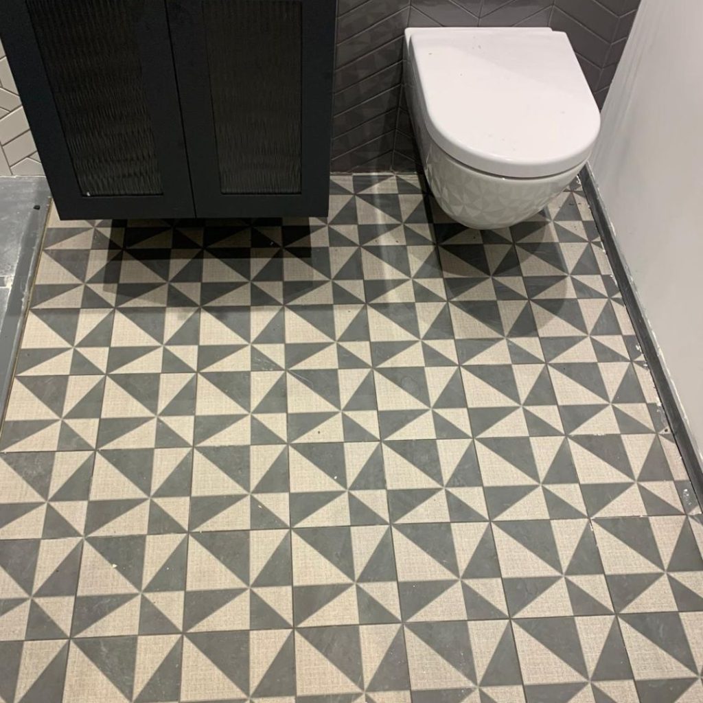 Flooring bathroom tiles