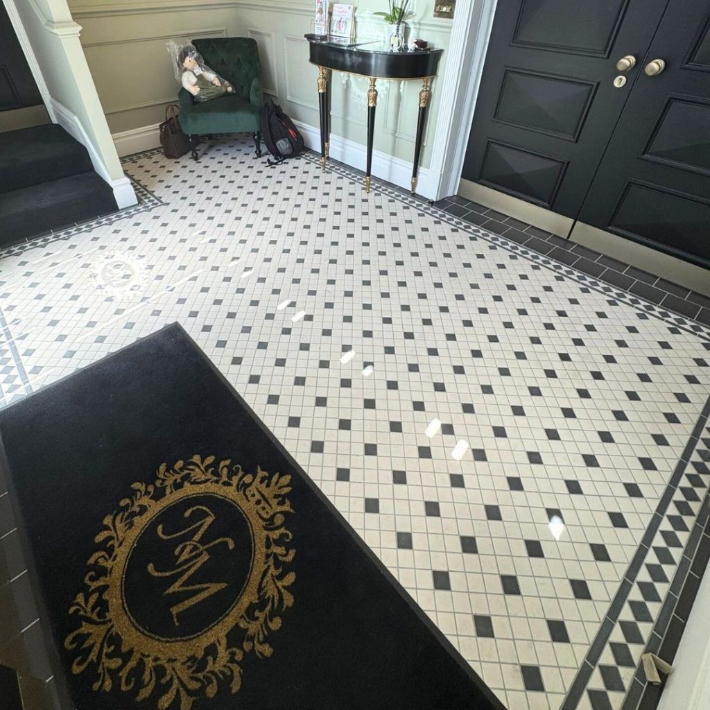 Bespoke floor tiling for a Victorian entrance hall in Northcote London.  