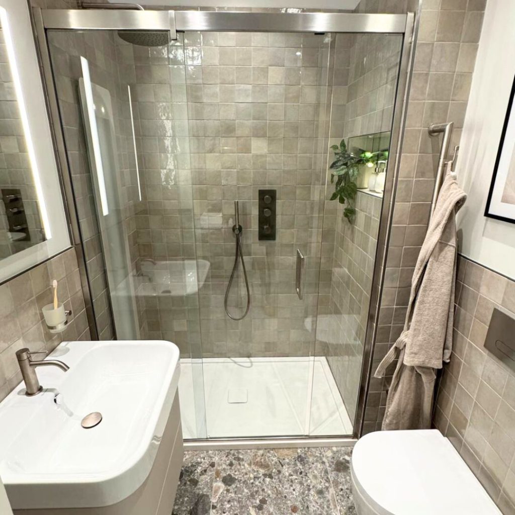 Shower room  display tiling at CPHart showroom. 