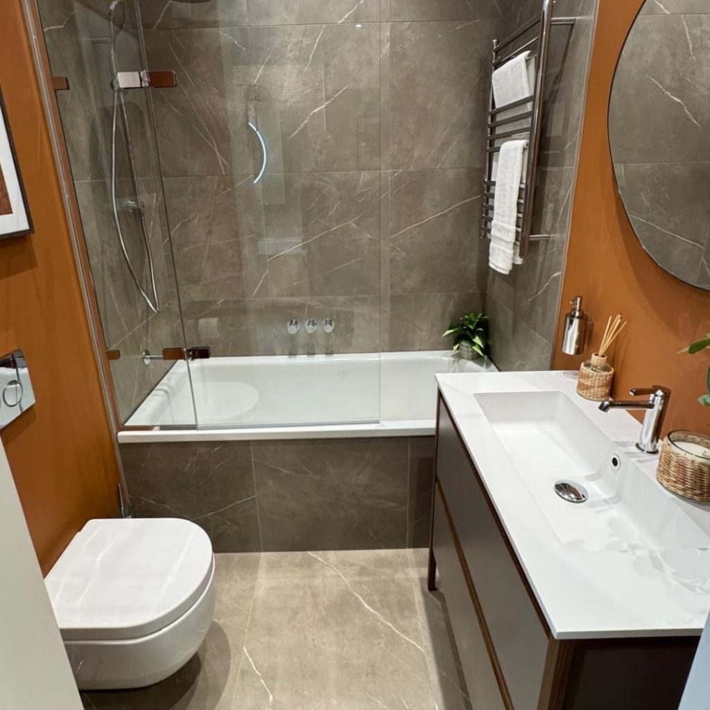 Bathroom display tiling at CPHart showroom. 